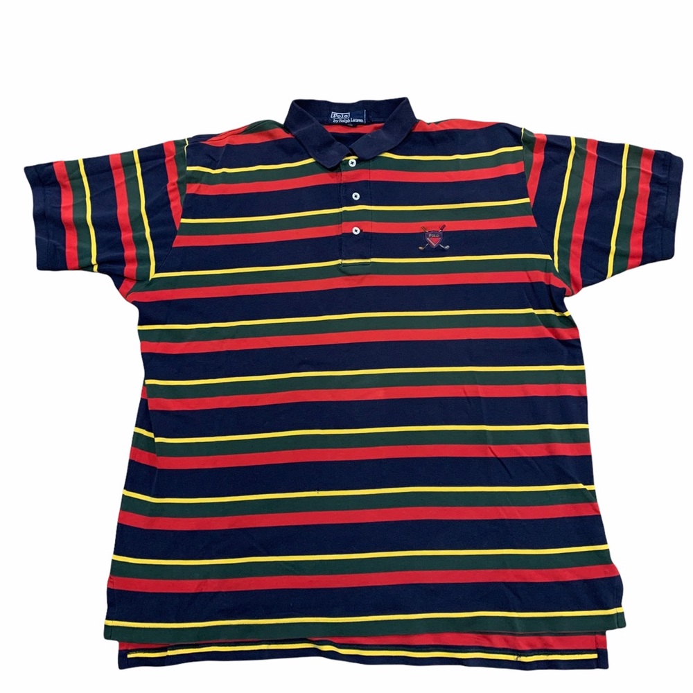 Vintage Polo Ralph Lauren Golf Striped Polo Shirt